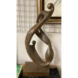 LARGE ABSTRACT BRONZE SCULPTURE 89CMS (H) APPROX