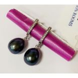 STERLING SILVER TAHITIAN PEARL EARRINGS