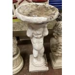 CHILD FIGURE BIRD BATH & BIRD BATH