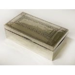 H/M SILVER CIGARETTE BOX WOOD LINED 5.3CMS (H) X 6.5CMS (W) X 9CMS (D) APPROX