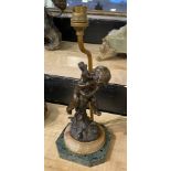 SIGNED 18THC BRONZE TABLE LAMP CHARLES GEORGE FERVILLE SUAN 1847 - 1925 33CMS APPROX
