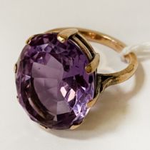 TESTED GOLD AMETHYST RING SIZE L 7 GRAMS APPROX