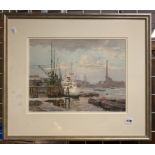 WATERCOLOUR BY WILFRED MOODYFRYER FROM THE WHOPPING STAIRS PENCIL & WATERCOLOUR - SIGNED 30CMS (H) X