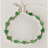 STERLING SILVER JADE BRACELET