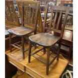 TWO OAK CHURCH CHAIRS