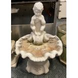 GARDEN CONCRETE CHERUB BIRD BATH