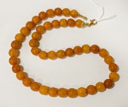 BUTTERSCOTCH AMBER NECKLACE 28 GRAMS APPROX