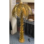 LARGE GILT METAL PALM TREE FLOOR LAMP 157CMS (H) APPROX A/F