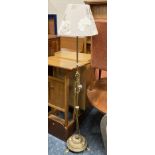 BRASS TELESCOPIC STANDARD LAMP