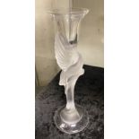 FROSTED CRYSTAL FABERGE CANDLESTICKS WITH BOX 23CMS (H) APPROX