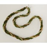 JADE MULTI STRAND NECKLACE WITH PEARL NECKLACE & 9CT CLASP