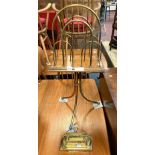 BRASS & WOODEN MAGAZINE RACK WITH LETTER RACK