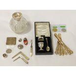 INTERESTING COLLECTION OF HM SILVER ITEMS 16OZS TOTAL - APPROX
