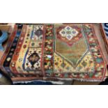 2 100% WOOL PERSIAN RUNNERS LOUIS DE POURTER 140 X 70CMS