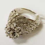 14CT WHITE GOLD & DIAMOND RING SIZE I/J 7.3 GRAMS APPROX