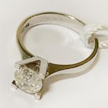 14CT WHITE GOLD 1 CARAT DIAMOND RING SIZE M WITH CERTIFICATE