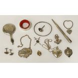 INTERESTING COLLECTION OF HM SILVER ITEMS 5OZS TOTAL APPROX
