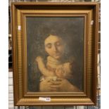 EARLY 19TH CENTURY MADONNA & CHILD - GILT FRAME 66CMS (H) X 54CMS (W) APPROX