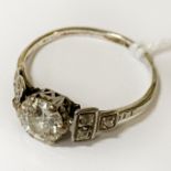 ART DECO DIAMOND RING SIZE N/O 0.75 - 0.85 POINTS