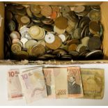 COLLECTION OF EARLY COINS AND BANKNOTES - SOME SILVER