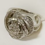 18CT WHITE GOLD 1.55 POINTS OF DIAMONDS SIZE L/M 7.3 GRAMS APPROX