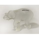 LALIQUE ELEPHANT WITH CERT 8CMS (H) APPROX