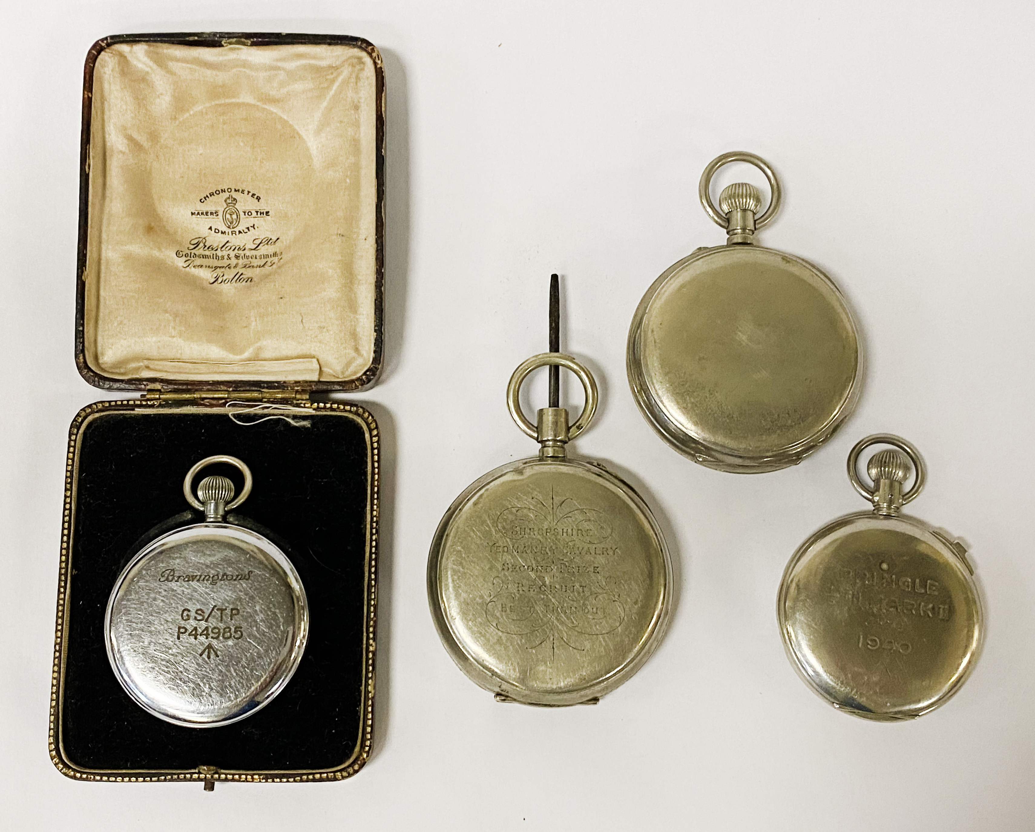 4 POCKET WATCHES WITH OTHER ITEMS - Image 2 of 2