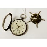 H/M SILVER POCKET WATCH CHESTER WITH KEY