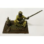 COLD PAINTED BRONZE ARAB & RIFLE 11.5CMS (H) INCLUDING RIFLE