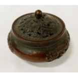 BRONZE LIDDED CENSER (MARK TO BASE) 8CMS (H) APPROX