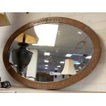 ARTS & CRAFTS COPPER FRAMED WALL MIRROR APPROX 55CMS (H) X 85CMS (W)