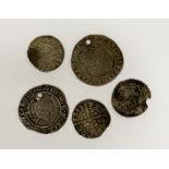 5 HAMMER COINS (HENRY III - JAMES I)