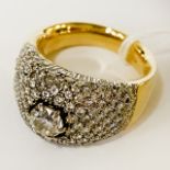 18CT YELLOW GOLD CLUSTER RING WITH 3 CTS OF DIAMONDS 15 GRAMS APPROX SIZE O