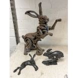 2 BRONZE HARES & 1 OTHER