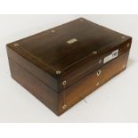 ROSEWOOD BOX WITH MOTHER OF PEARL INLAY