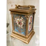 SEVRES PORCELAIN REPEATING CARRIAGE CLOCK 12.5(H) EXCLUDING HANDLE APPROX