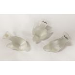 3 LALIQUE BIRD FIGURES 8CM (H) APPROX