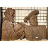 HENRY V111 & THOMAS BECKET CARVINGS 72CMS (H) TALLEST & 70CMS (H) SMALLEST