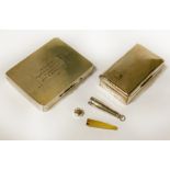 2 H/M SILVER CIGARETTE CASES & H/M SILVER CIGARETTE HOLDER