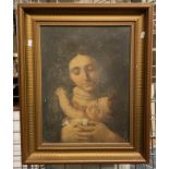 EARLY 19TH CENTURY MADONNA & CHILD - GILT FRAME 66CMS (H) X 54CMS (W) APPROX