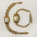 2 LADIES 9CT GOLD COCKTAIL WATCHES