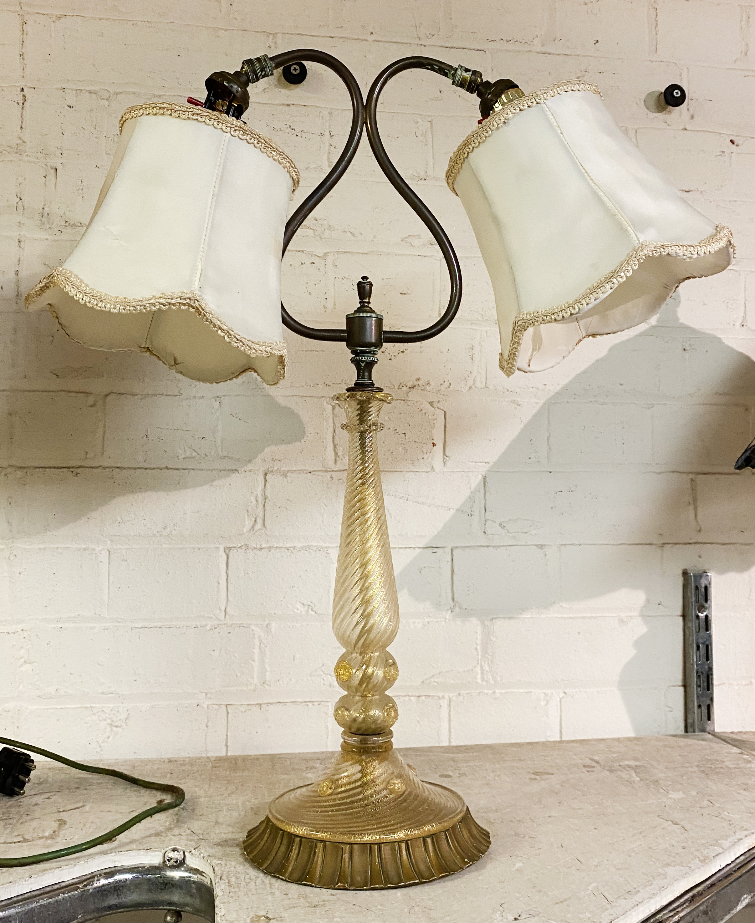 MURANO GLASS LAMP & SHADES - 60 CMS (H)