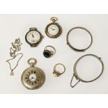 COLLECTION OF SILVER INCLUDING POCKET WATCH