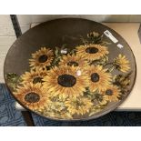 ALEXANDRE KOSTANDA STONEWARE CHARGER WITH SUNFLOWER DESIGN