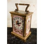 PORCELAIN SIDED CARRIAGE CLOCK