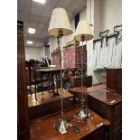 PAIR OF BRASS STANDARD LAMPS