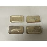 FOUR STERLING SILVER INGOTS - EACH 2.3 OZ APPROX