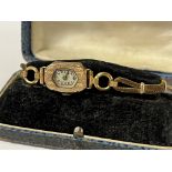 9CT LADIES ART DECO COCKTAIL WATCH WITH GP STRAP