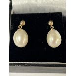 9CT GOLD SOUTHSEA PEARL EARRINGS