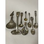QTY OF FILIGREE SILVER SPOONS & OTHER - 4 OZ APPROX